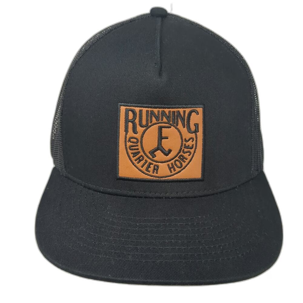 CF Custom Hats Trucker Hat Black One Size Running F Quarter Horses Mesh Patch